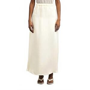 NEW WEEKEND MAX MARA maxi satin skirt in ivory